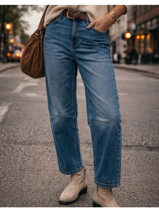 Banana Republic Factory Denim - Banana Republic 804434 Women's Size 26/2 Blue Barrel Mid-Rise Ankle Jeans